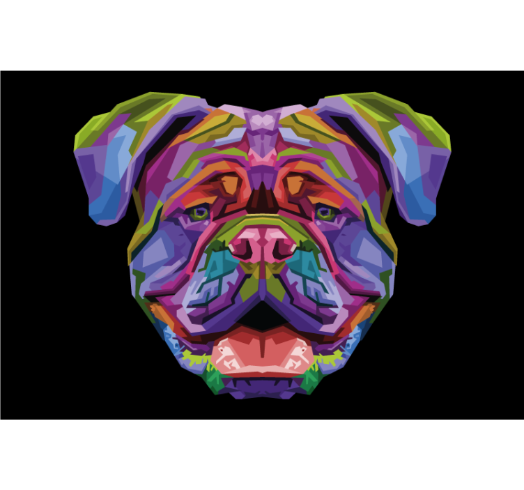 Rolgordijn woonkamer moderne honden in kleur - TenStickers