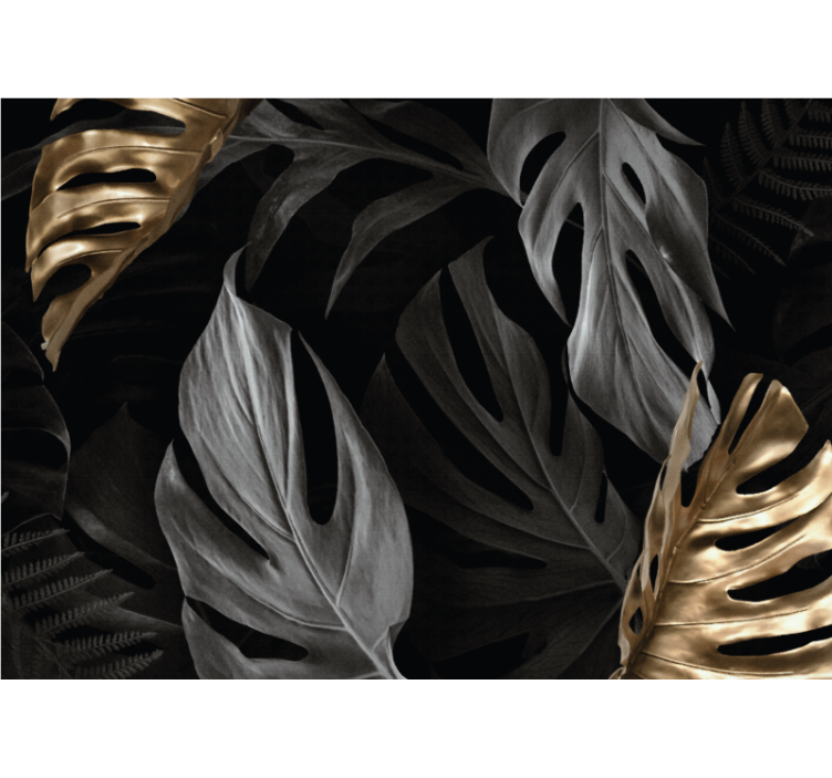 Rolgordijn woonkamer elegante tropische bladeren - TenStickers