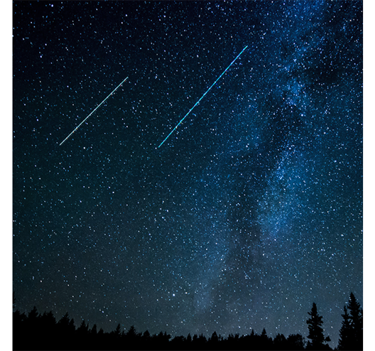 Rolgordijn woonkamer prachtige vallende sterren landschap - TenStickers