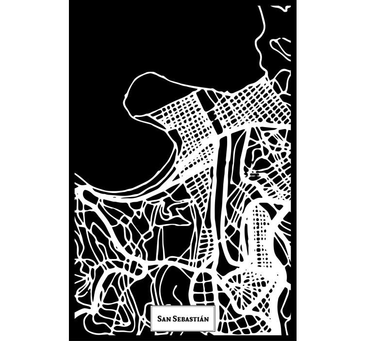 Rolgordijn woonkamer topografische kaart san sebastián - TenStickers