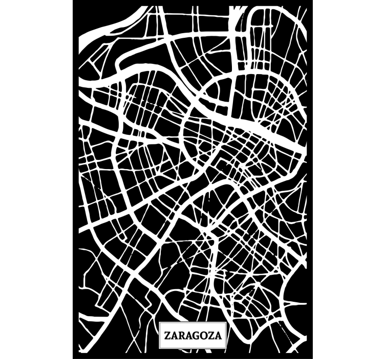 Rolgordijn woonkamer topografische kaart zaragoza - TenStickers