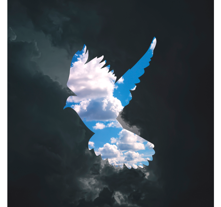 Rolgordijn woonkamer rené magritte duif - TenStickers