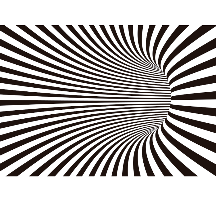 Zwart rolgordijn 3d gebogen tunnel - TenStickers