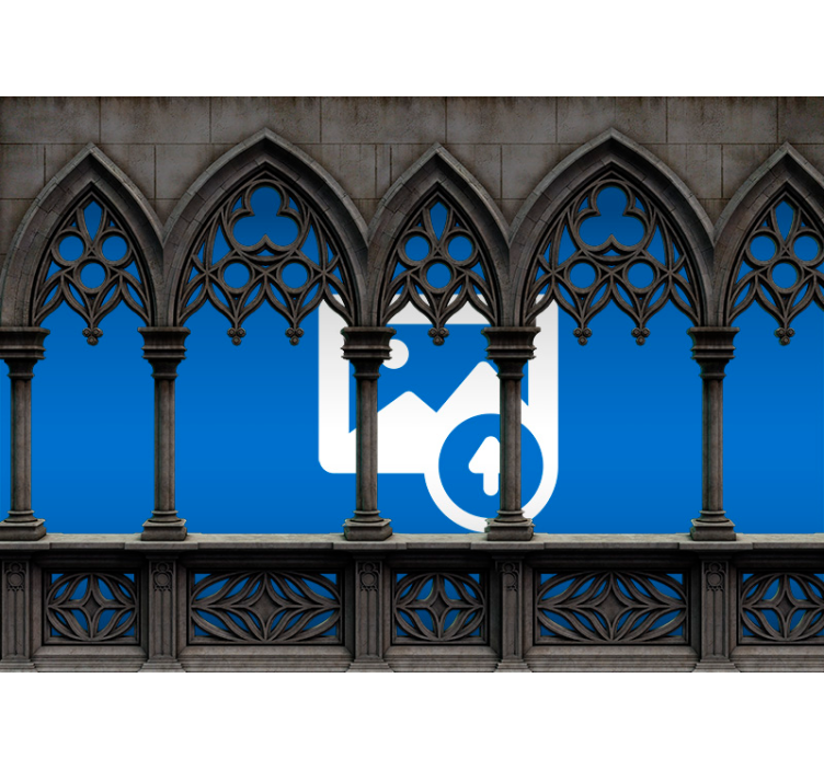 Zwart rolgordijn fotobehang steen met lijst - TenStickers