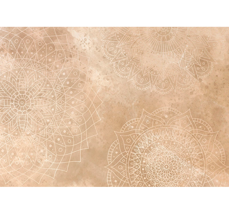 Rolgordijn beige mandala's vintage - TenStickers