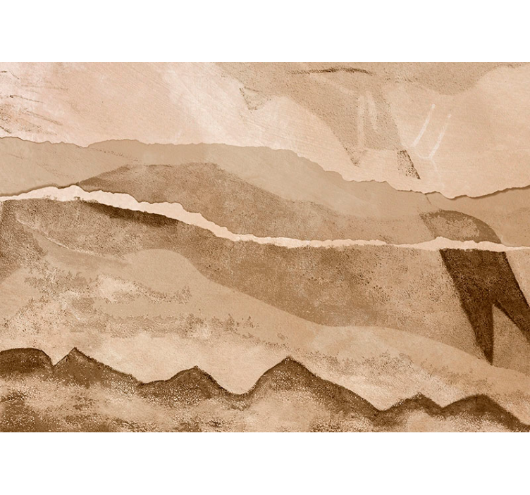 Rolgordijn beige met papierstroken - TenStickers