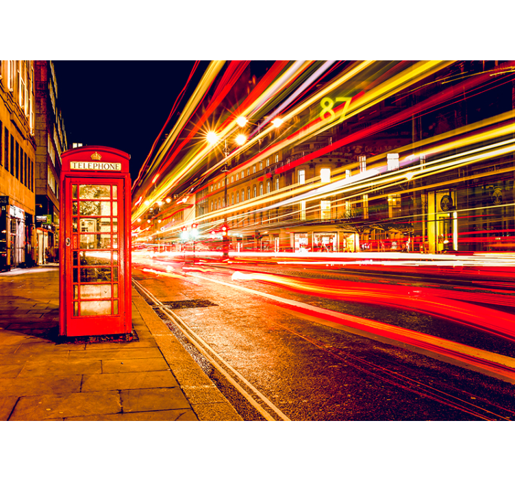 Rolgordijn rood iconic london night - TenStickers