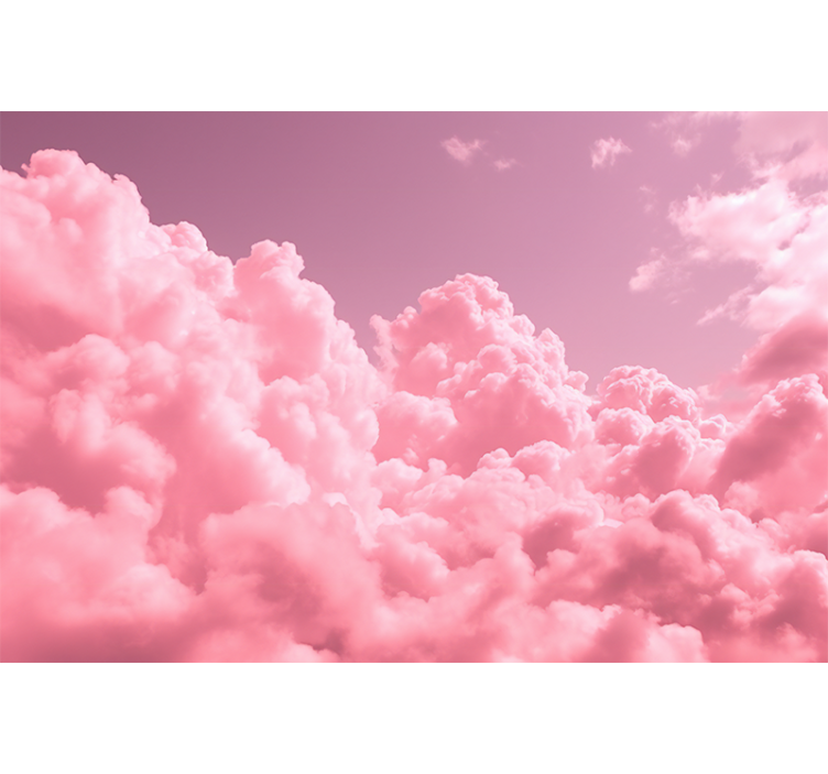 Roze rolgordijn roze donzige wolken - TenStickers