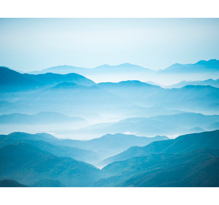 Rolgordijn woonkamer fotobehang berg mistbank - TenStickers