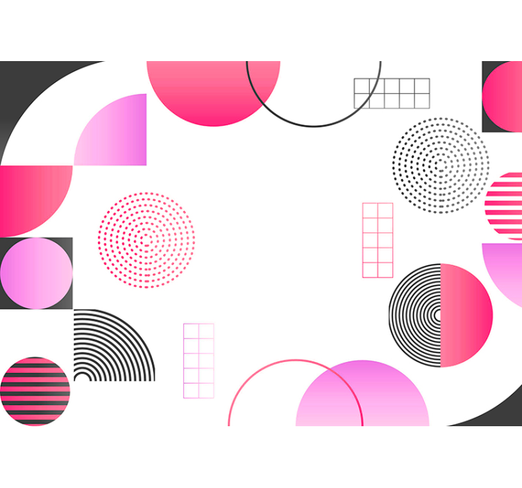 Rolgordijn woonkamer circles of kleuren muurschildering - TenStickers