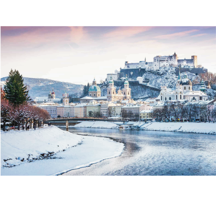 Rolgordijn woonkamer salzburg winter - TenStickers