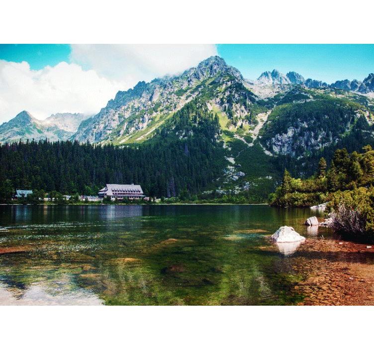 Rolgordijn woonkamer poolse tatry meer - TenStickers
