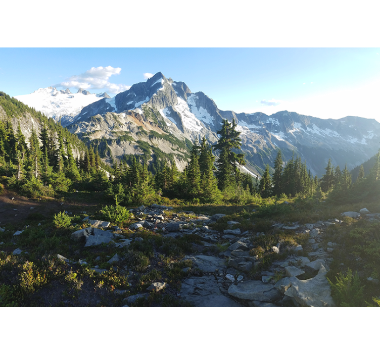 Rolgordijn woonkamer prachtig berglandschap - TenStickers