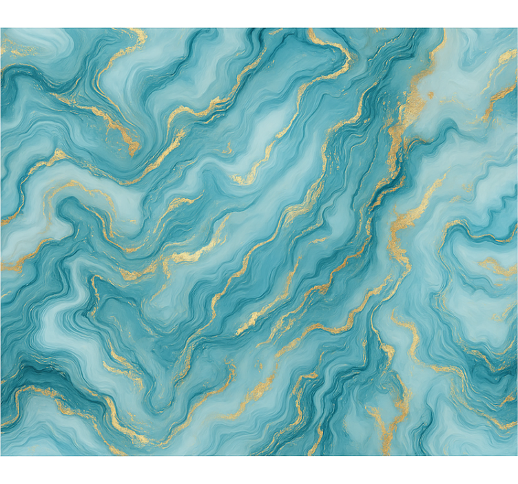 Blauw rolgordijn lichtblauwe marmer - TenStickers