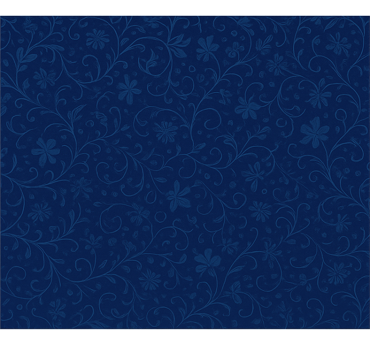 Blauw rolgordijn met marineblauw bloemenmotief - TenStickers
