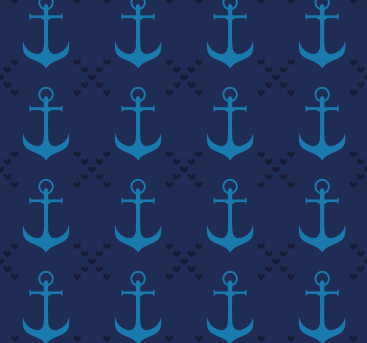 Blauw rolgordijn marineblauwe ankers - TenStickers