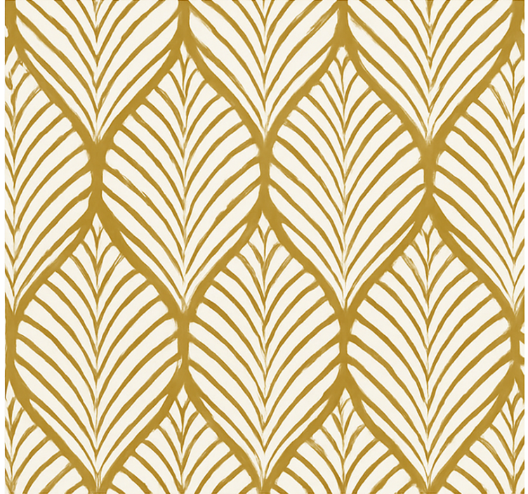Moderne raambekleding met gouden geometrisch bladmotief - TenStickers
