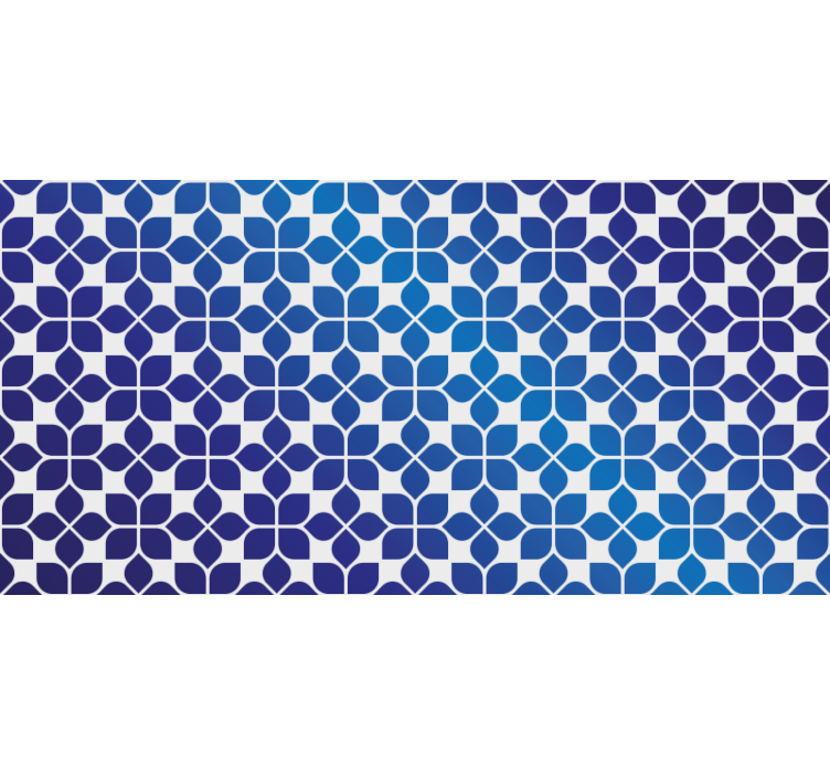 Blauw rolgordijn met blauwe bloemen - TenStickers