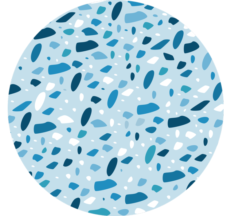 Blauw rolgordijn met blauwe terrazo textuur - TenStickers