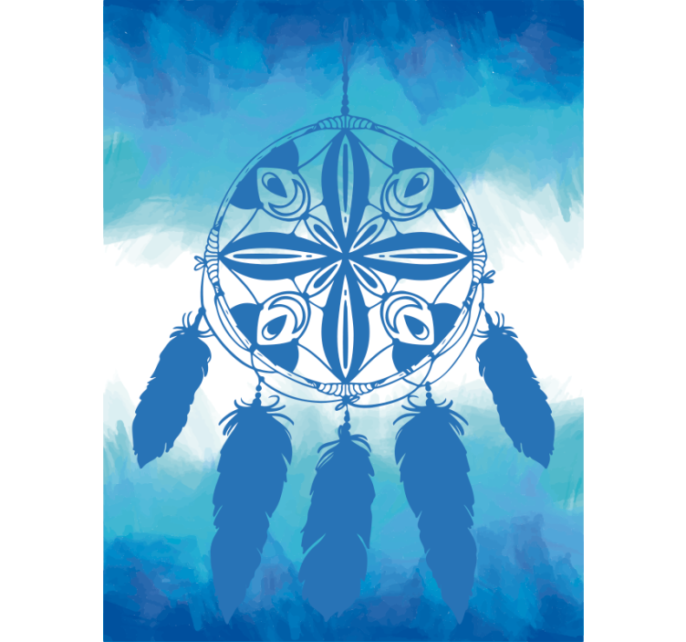 Blauw rolgordijn vinyltapijt ornamentale dromen - TenStickers