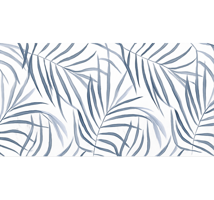 Blauw rolgordijn met dunne bladeren design - TenStickers