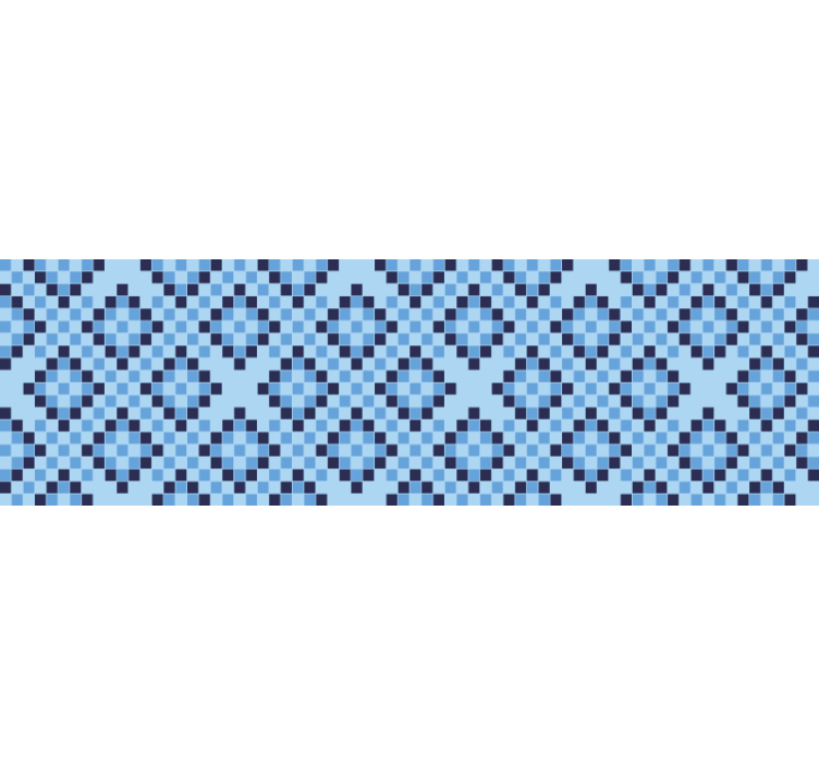 Blauw rolgordijn geometrisch blauw pixelpatroon - TenStickers