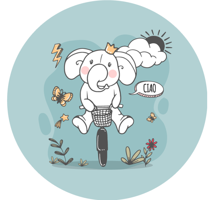 Blauw rolgordijn hi elephant - TenStickers