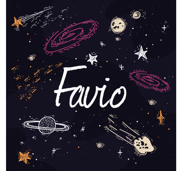 Blauw rolgordijn galaxy met aanpasbare naam - TenStickers