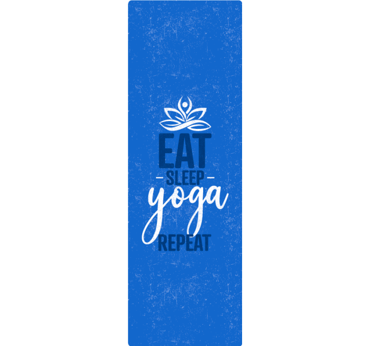 Blauw rolgordijn eet slaap yoga herhaal - TenStickers