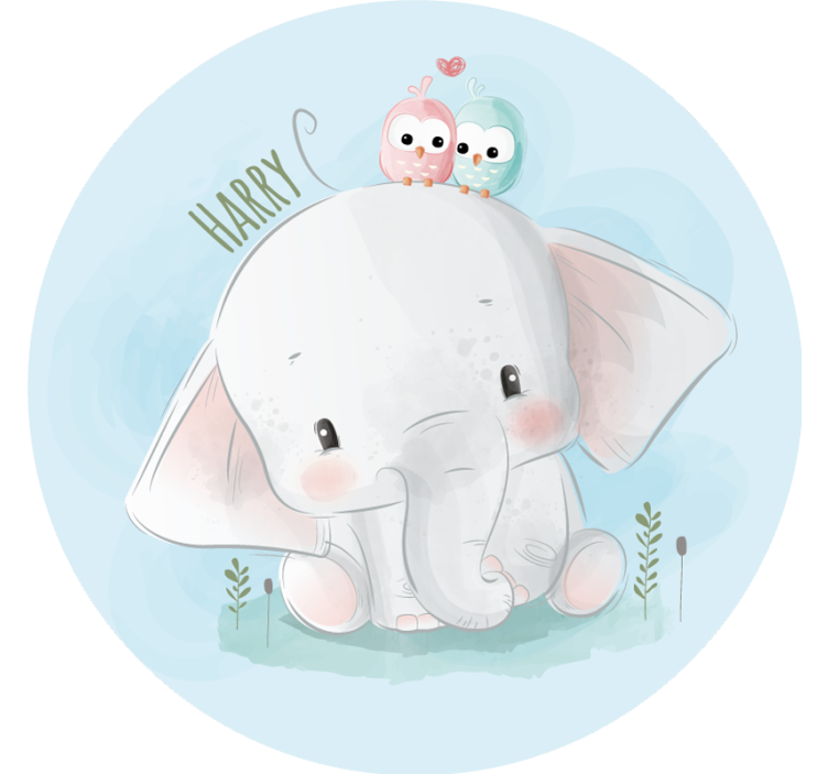 Blauw rolgordijn grote blauwe olifant - TenStickers