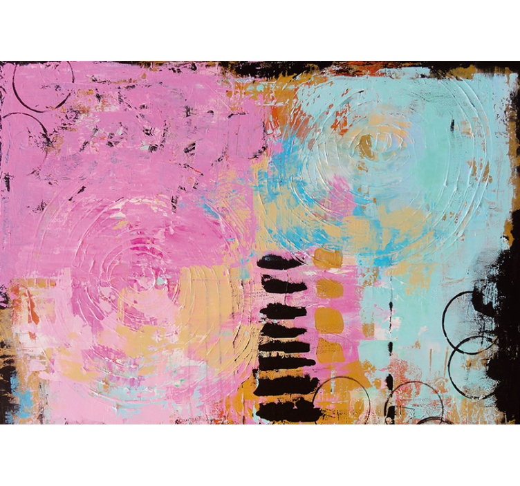 Rolgordijn woonkamer abstracte schilderij origineel - TenStickers