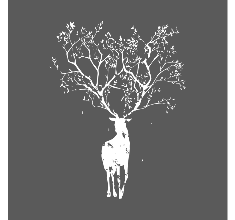 Rolgordijn woonkamer tree stag - TenStickers