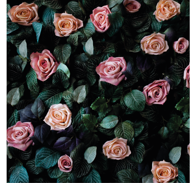 Rolgordijn woonkamer rode rozen bloemen - TenStickers