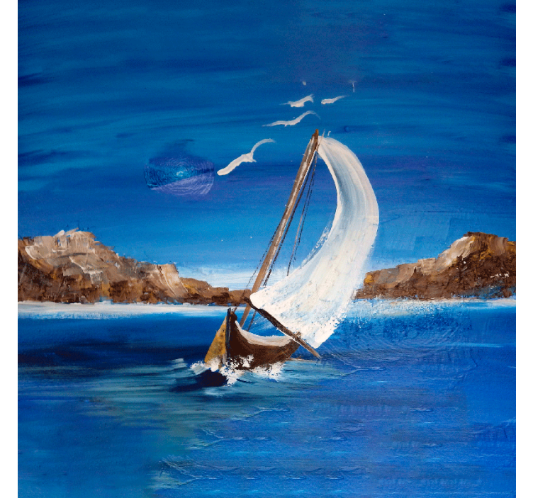 Rolgordijn woonkamer canvas zeilboten - TenStickers