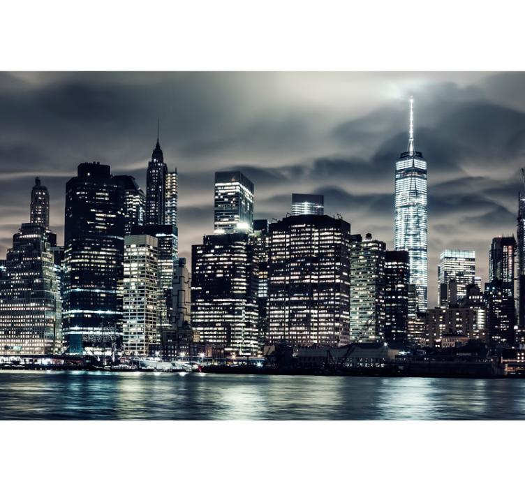 Rolgordijn woonkamer new york by night - TenStickers