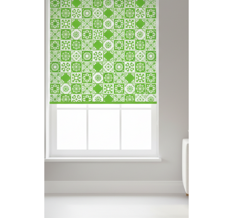 Rolgordijn groen abstract groen en wit - TenStickers