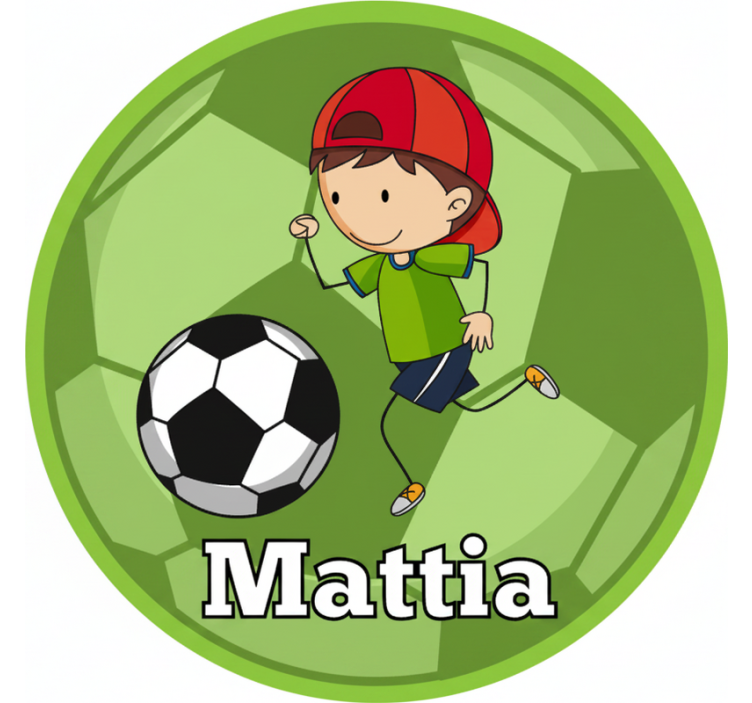 Rolgordijn groen met voetbalontwerp en naam naar keuze - TenStickers