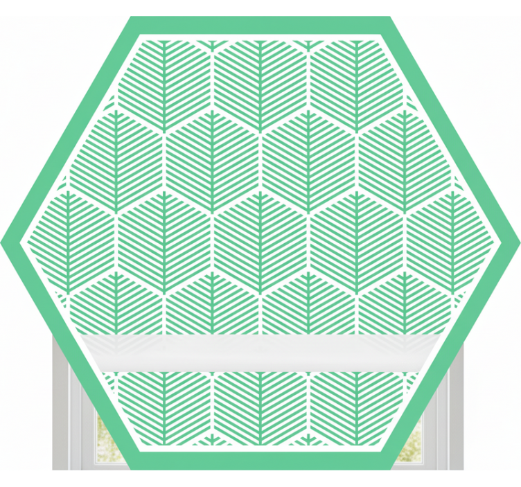 Rolgordijn groen met hexagonaal patroon van planten - TenStickers