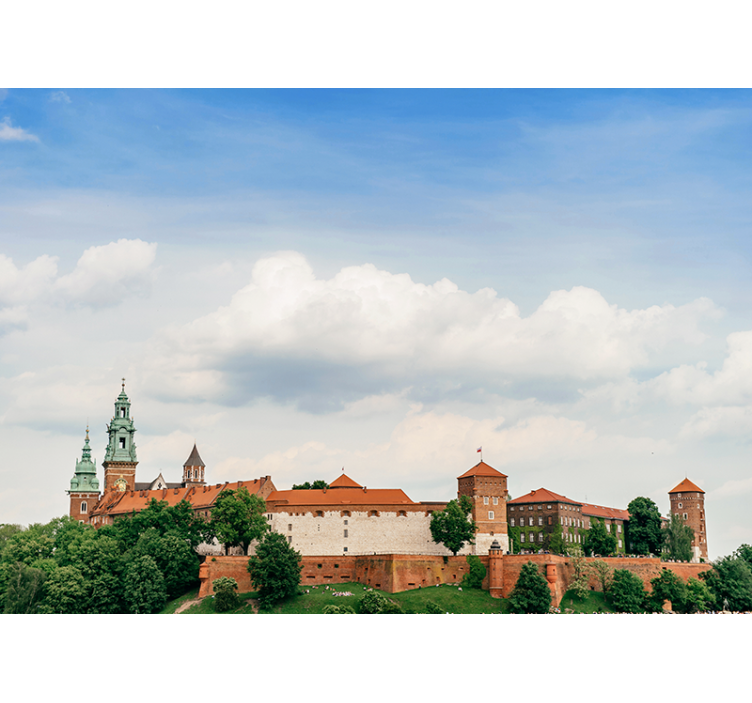 Rolgordijn woonkamer koninklijk kasteel in krakau - TenStickers
