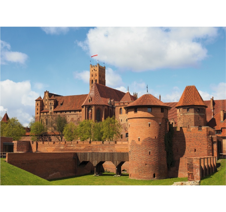 Rolgordijn woonkamer malbork kasteel - TenStickers