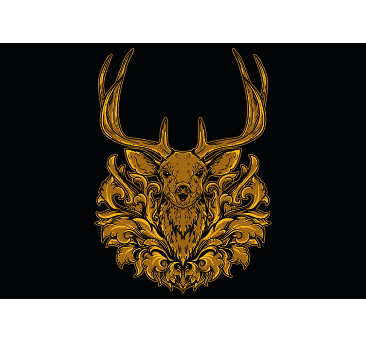 Rolgordijn woonkamer golden stag - TenStickers