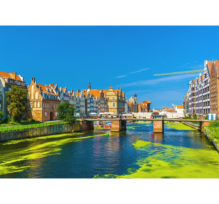 Rolgordijn woonkamer uitzicht in het centrum van gdańsk - TenStickers