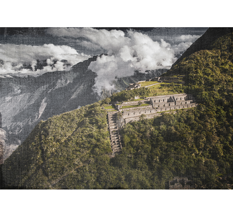 Rolgordijn woonkamer uitzicht op choquequirao - TenStickers