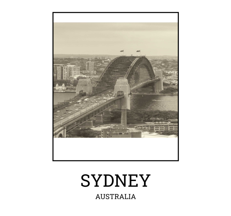 Rolgordijn woonkamer sydney zwart-wit - TenStickers