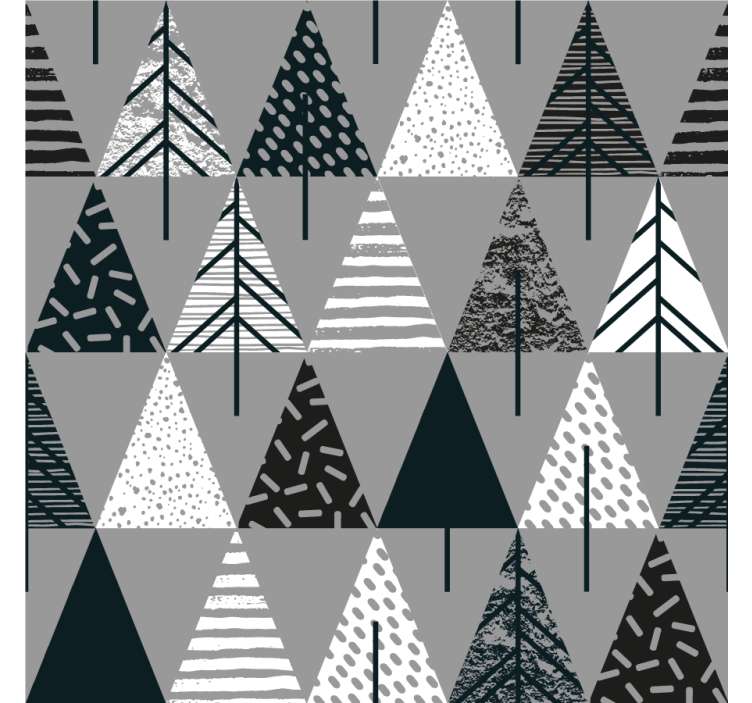 Rolgordijn woonkamer minimalistische bomen nordic stijl - TenStickers