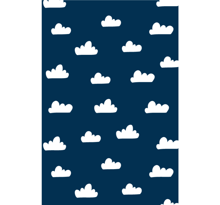 Babykamer rolgordijn wolken met donkerblauwe achtergrond - TenStickers