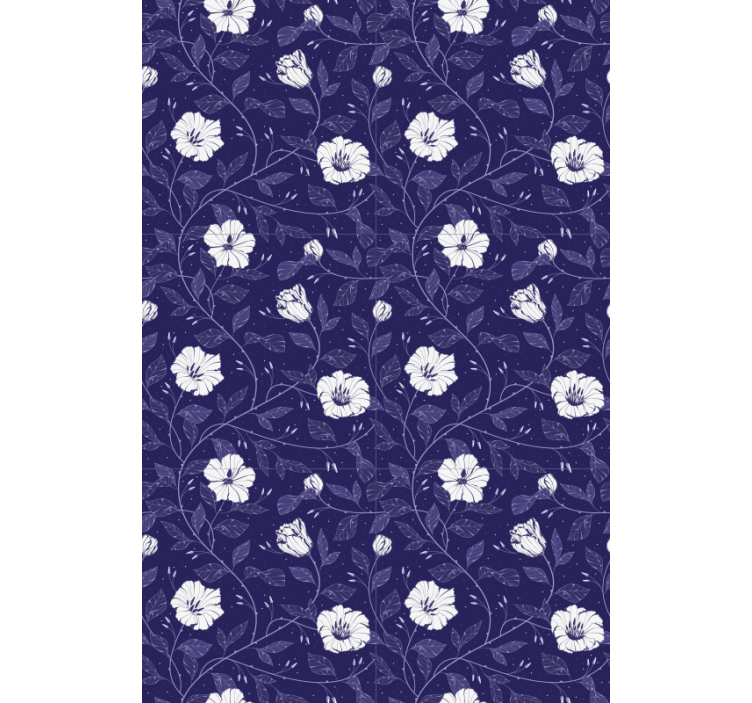Rolgordijn met bloemen Blauw - TenStickers