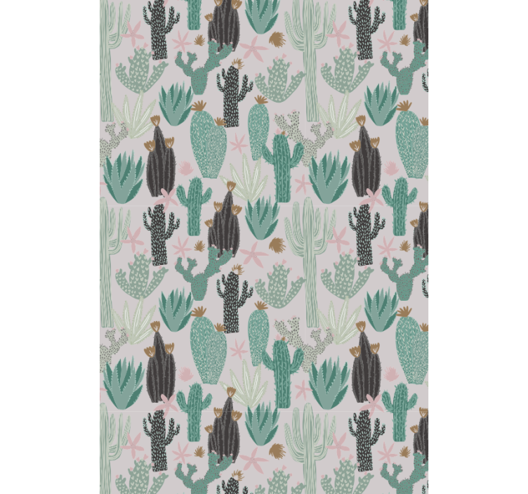 Pastel cactus patronen rolgordijn  - TenStickers
