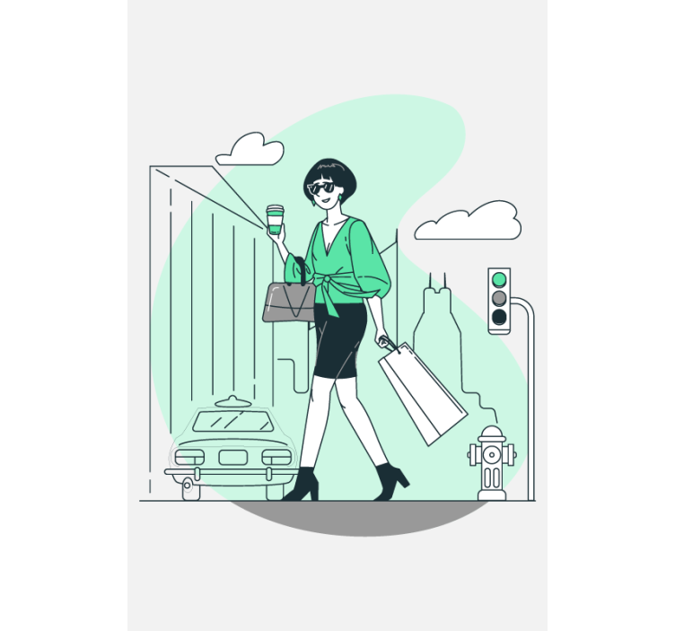 Stijlvol stadsleven rolgordijn anders - TenStickers