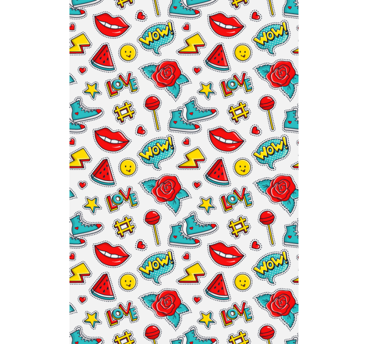 Popcultuurpatronen rolgordijn grappig - TenStickers